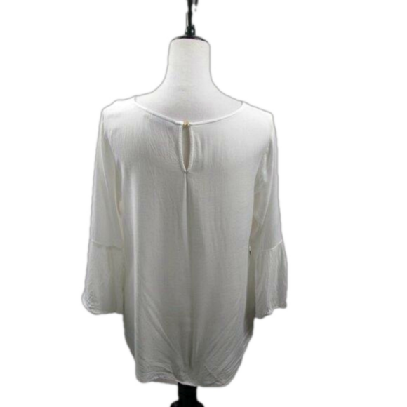 Apt. 9 White V-Neck Blouse 3/4 Sleeve Blouse Size Medium - Picture 2 of 4